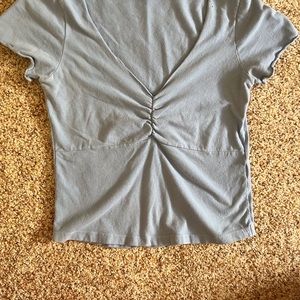 Brandy Melville light blue v-neck top